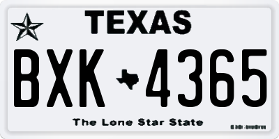 TX license plate BXK4365