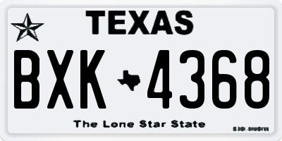 TX license plate BXK4368