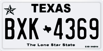 TX license plate BXK4369