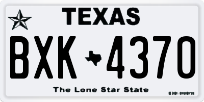 TX license plate BXK4370