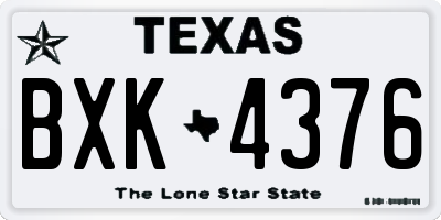 TX license plate BXK4376