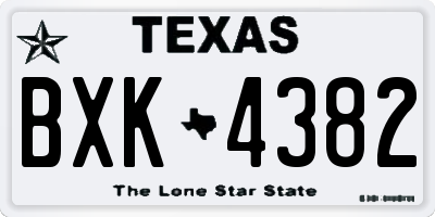 TX license plate BXK4382