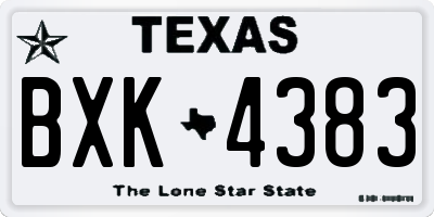 TX license plate BXK4383