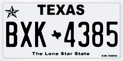 TX license plate BXK4385