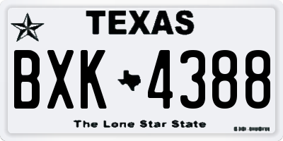 TX license plate BXK4388