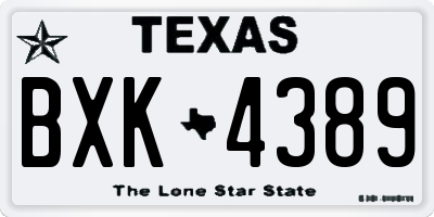 TX license plate BXK4389