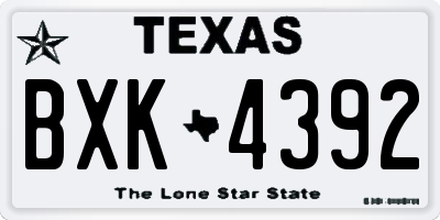 TX license plate BXK4392