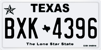 TX license plate BXK4396