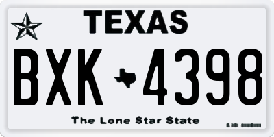 TX license plate BXK4398