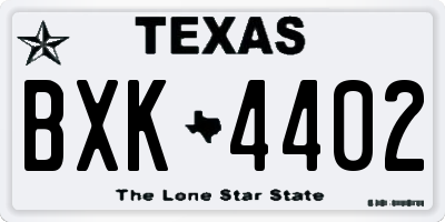 TX license plate BXK4402