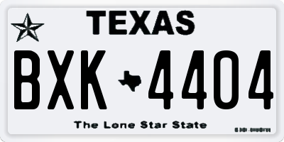 TX license plate BXK4404