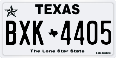 TX license plate BXK4405