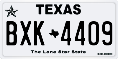 TX license plate BXK4409