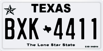 TX license plate BXK4411