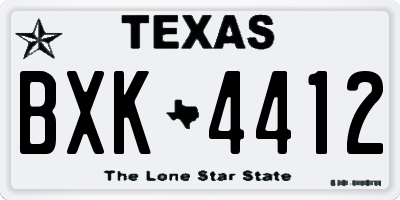 TX license plate BXK4412