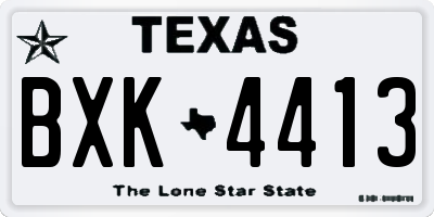 TX license plate BXK4413