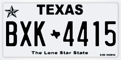 TX license plate BXK4415