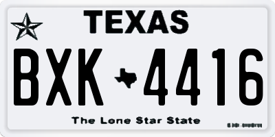 TX license plate BXK4416