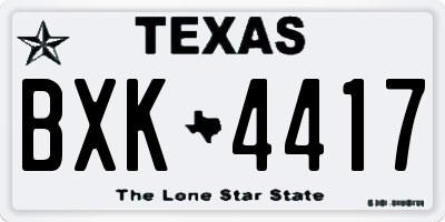 TX license plate BXK4417
