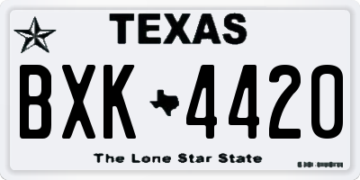 TX license plate BXK4420