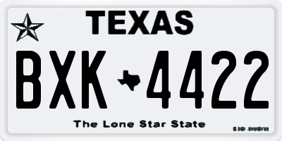 TX license plate BXK4422