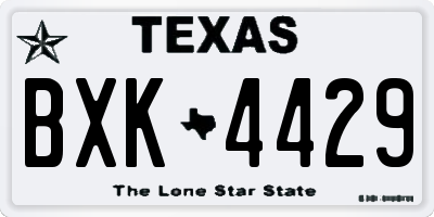 TX license plate BXK4429