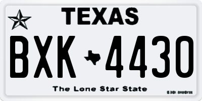 TX license plate BXK4430