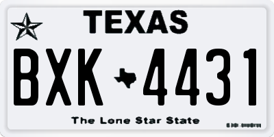 TX license plate BXK4431