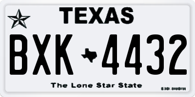 TX license plate BXK4432