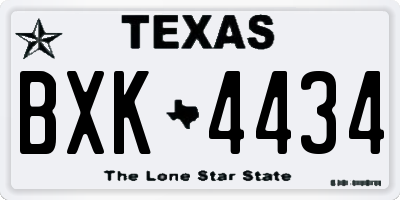 TX license plate BXK4434