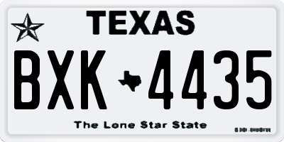 TX license plate BXK4435