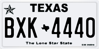 TX license plate BXK4440