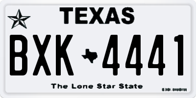 TX license plate BXK4441