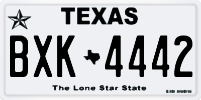 TX license plate BXK4442