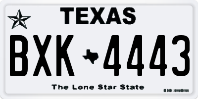 TX license plate BXK4443