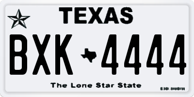 TX license plate BXK4444
