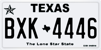 TX license plate BXK4446