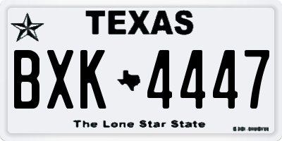 TX license plate BXK4447