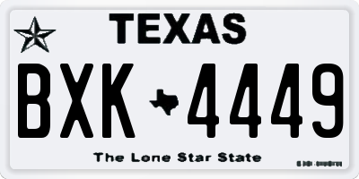 TX license plate BXK4449