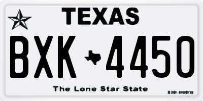 TX license plate BXK4450
