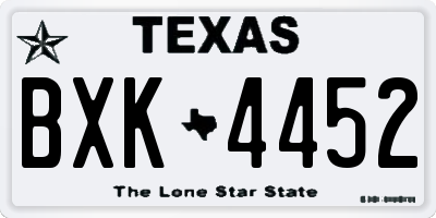 TX license plate BXK4452