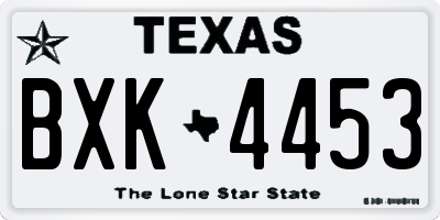 TX license plate BXK4453