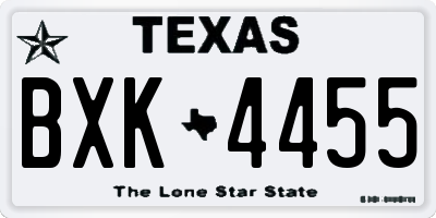 TX license plate BXK4455