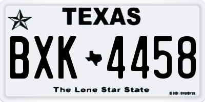 TX license plate BXK4458