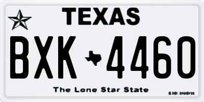 TX license plate BXK4460