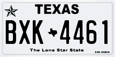 TX license plate BXK4461