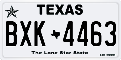 TX license plate BXK4463