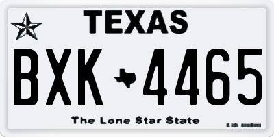 TX license plate BXK4465