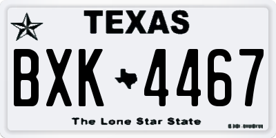 TX license plate BXK4467
