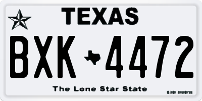TX license plate BXK4472